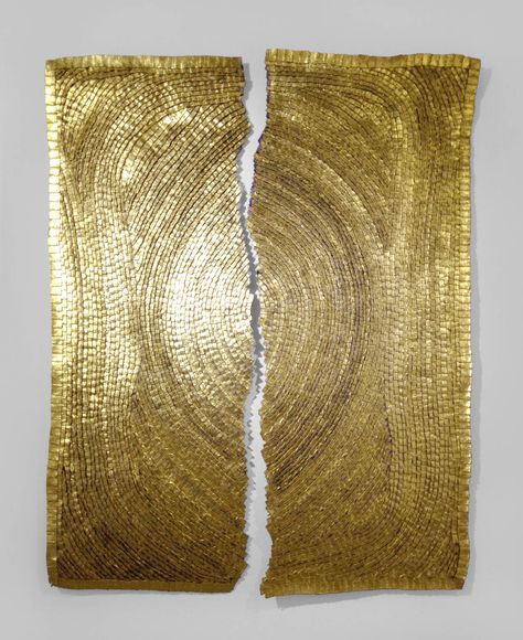 Dos Mitades V (Two Halves V) | From a unique collection of sculptures at https://www.1stdibs.com/art/sculptures/ Weaving Ideas, Contemporary Abstract Art, Art Sculptures, Figurative Sculpture, Types Of Art, Abstract Artists, Gold Paint, Hanging Art, Abstract Wall