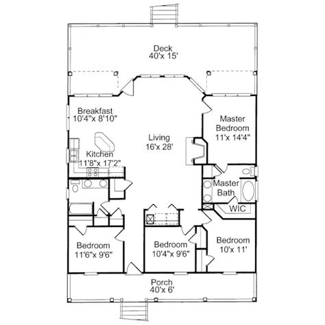 Waterfront House Plan First Floor - Collier Cove Beach Cottage Home 024D-0003 - Search House Plans and More Small Beach House Floor Plans, Beach House Layout Floor Plans, Beach Cottage Floor Plans, Beach House Floor Plan, Lowcountry House Plans, Beach House Layout, Wooden Beach House, Small Beach House, Cottage Floor Plan