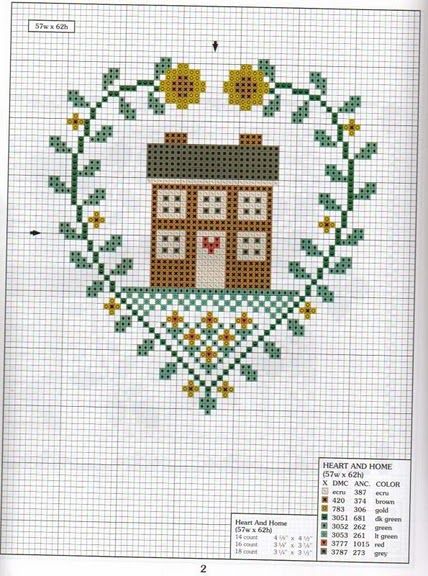 Cross Stitch Houses, Joy In The Journey, Cross Stitch House, Cat Cross Stitch Pattern, Cross Stitch Christmas Ornaments, Cross Stitch Books, Cross Stitch Love, Pola Kristik, Cross Stitch Heart