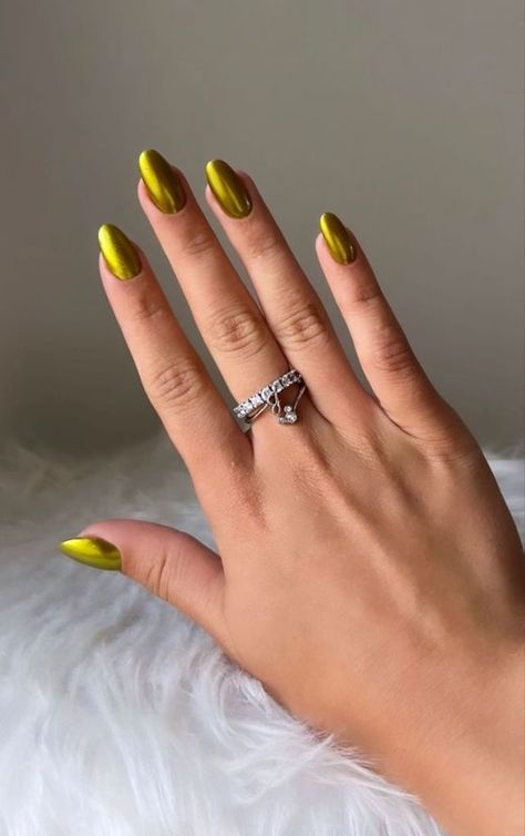 Growing Nails, Green Chrome Nails, Design Nails Art, Mail Color, Nail Design Glitter, Nail Color Ideas, Nails Chrome, Green Chrome, Design Nails