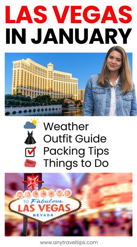 Visiting Las Vegas in January/Winter? Everything you need to know about the weather, outfits (what to wear, what to pack), and the best things to do! Casual Winter Vegas Outfits, January Vegas Outfits, Vegas Outfit Ideas January, What To Wear To Vegas In January, Casual Las Vegas Outfit Winter, Outfits For Vegas In January, Las Vegas Outfit Winter, Winter In Las Vegas, What To Wear In Vegas In December