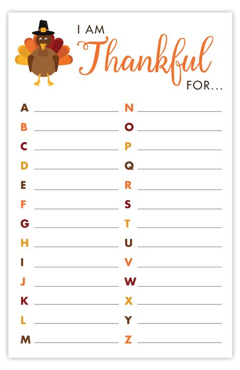 Thankful ABC Game | Free Printable Thanksgiving Activities Thankful Family Activities, Thanksgiving Thankful Activities, Thanksgiving I Am Thankful For Printable, Thanksgiving Activities For Families, Thanksgiving Therapy Activities, Thankful Printable Free, Thanksgiving Activities Kindergarten, Thankful Activities For Kids, Thankful Turkey Printable