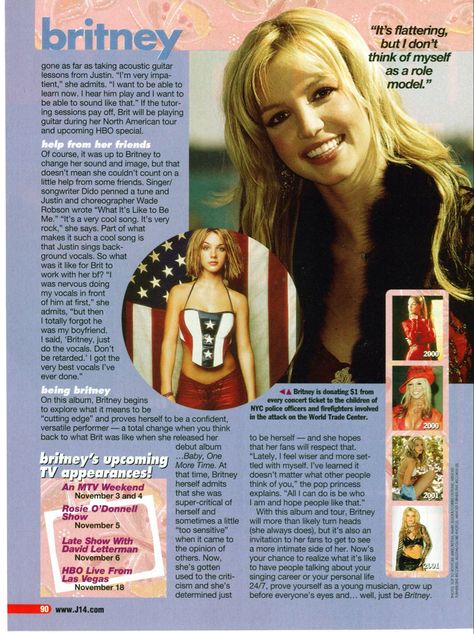 Early 2000 Magazine, J-14 Magazine 2000s, 2000s Magazine Pages, Y2k Magazine Layout Design, Teen Magazine 2000s, 2000s Magazine Layout, 90s Teen Magazine, 90s Fashion Magazine, Britney Spears Magazine