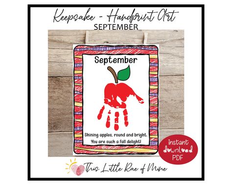 Apple Handprint, Back To School Handprint Art, September Art, September Crafts, Fox Crafts, Pre K Graduation, Document Frame, School Activity, Computer Paper