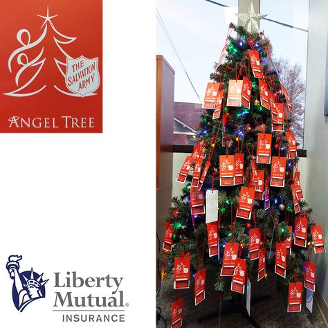 We're proud to be a part of Salvation Army's Angel Tree campaign! Thanks to Liberty Mutual for donating $500 to help us pay for even more gifts for children this year! #SalvationArmy #AngelTree #LibertyMutual #insurance #charity Angel Army Art, Angel Tree Salvation Army, Angel Tree Sign, Salvation Army Angel Tree, Army Of Angels, Liberty Mutual Insurance, Liberty Mutual, Gifts For Children, Angel Tree