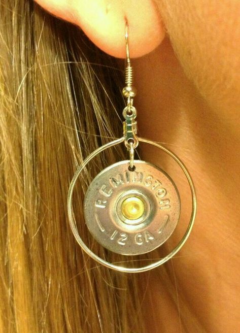 Shell Casings Crafts, Bullet Shell Jewelry, Shotgun Shell Jewelry, Bullet Casing Crafts, Love Bullet, Bullet Casing Jewelry, Bullet Crafts, Bullet Earrings, Bullet Shell