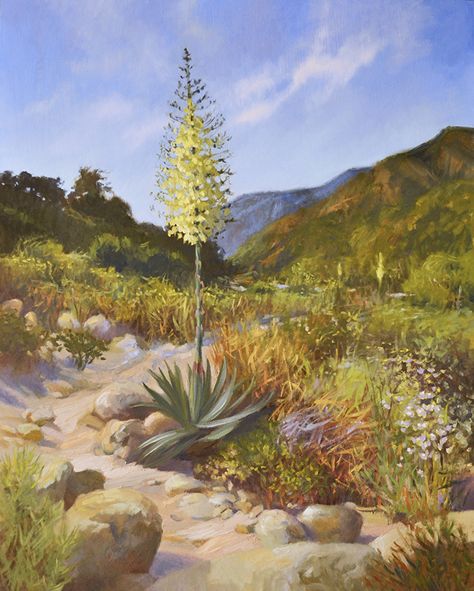 Yucca Painting, Desert Scene, Paint Night, Desert Art, Desert Painting, Land Of Enchantment, High Desert, Acrylic Painting For Beginners, Southwest Art