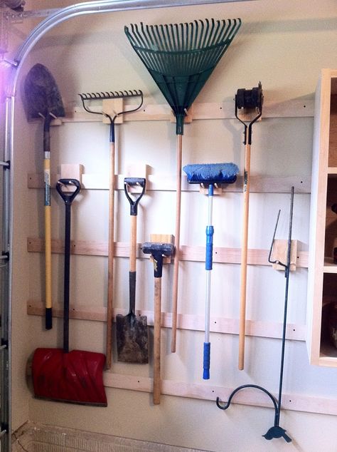 Chad's Workshop: French cleat storage - how to Cleat Storage, French Cleat Storage, Shed Organization, Small Garage, Garage Tool Storage, Garage Remodel, Garage Shed, Garden Tool Storage, Diy Garage Storage