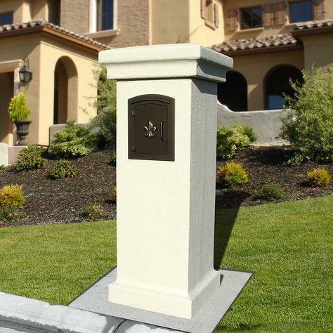 Stucco Mailbox Ideas, Stucco Mailbox, Brick Mailbox Designs, Mailbox Column, Mailbox Designs, House Mailbox, Brick Mailbox, Mailbox Flowers, Steel Mailbox