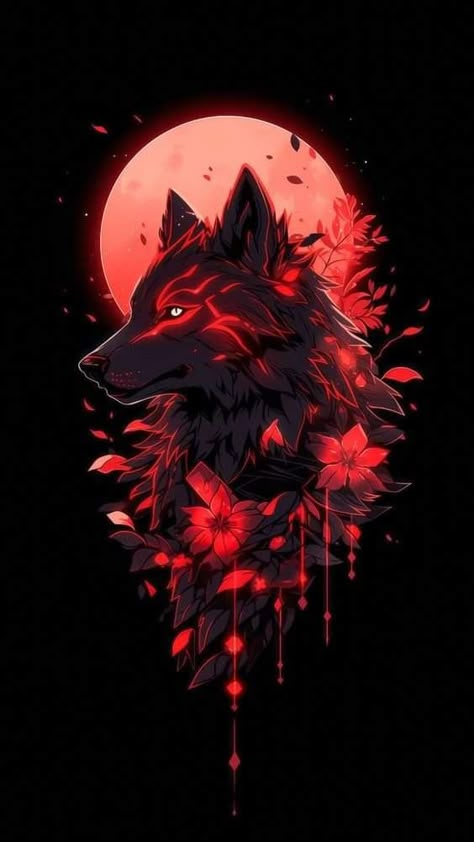 Lup Singuratic, Wolf Art Fantasy, Wallpapers Beautiful, Dark Red Wallpaper, Wolf Artwork, Fantasy Wolf, Werewolf Art, Wolf Wallpaper, Red Wolf