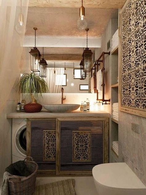 Moroccan Style Kitchen, Modern Moroccan Decor, Moroccan Bathroom, Interior Design Per La Casa, Boho Bathroom, Design Del Prodotto, Moroccan Decor, Style At Home, Dream House Decor