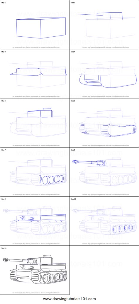 How to Draw a Tiger Tank Printable Drawing Sheet by DrawingTutorials101.com Tiger Tank Drawing, Military Tank Drawing, Drawing Vehicles, Tank Drawing Easy, Tiger 1 Tank, How To Draw Vehicles, Tank Art, Army Drawing, Tank Drawing