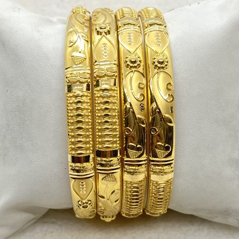 Bengali Bangles Design, Bengali Bangles Gold, Bengali Bangles, Gold Bengals, Gold Bengal, Thali Chain, Plain Gold Bangles, Solid Gold Bangle, Gold Bangle Set