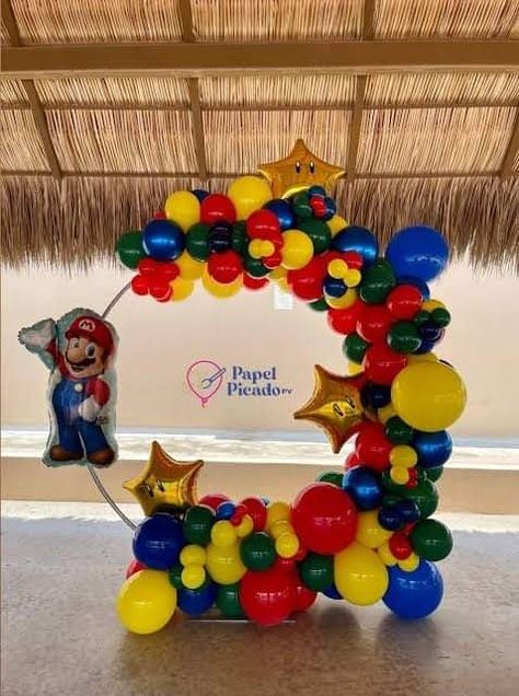 Mario Party Balloon Garland, Mario Bros Birthday Party Ideas, Mario Theme, Mario Y Luigi, Mario Bros Birthday, Mario Bros Party, Super Mario Birthday Party, Mario Birthday Party, Super Mario Birthday