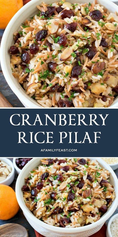 Sweet-tart dried cranberries and fresh orange zest add delicious, bright flavors to our Cranberry Rice Pilaf. #cranberries #ricepilaf Cranberry Rice, Easy Rice Pilaf, Rice Pilaf Recipe, Rice Side Dish Recipes, Pilaf Recipes, Rice Side, Rice Side Dishes, Rice Pilaf, Fresh Orange