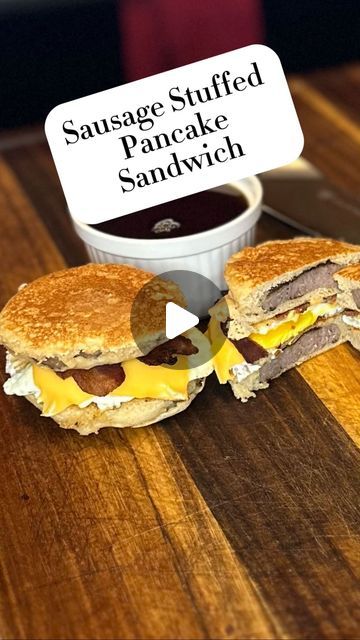 Nicholas Perrone on Instagram: "Sausage Stuffed Pancake Sandwiches for breakfast! This cook started outside, but 40mph wind blew my bacon off the griddle! This is an all in one breakfast sandwich if ever there was one. Just make sure those egg rings are greased up and preheated with the skillet. Enjoy 👍 @baconupbacongrease @dalstrong #breakfast #fyp #reels #reelsinstagram #foodporn #smokehousenick #jesus" Pancakes Sandwich, Sandwiches For Breakfast, Sausage Egg Sandwich, Stuffed Pancakes, Bacon Eggs Breakfast, Sausage Sandwiches, Egg Rings, Pancake Breakfast, I Grill