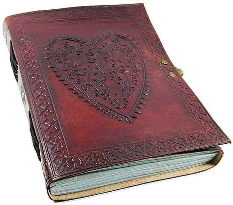 Large Vintage Heart Embossed Leather Journal/Instagram Photo Album (Handmade paper) - Coptic Bound with Lock Closure Journal With Lock, Brown Leather Journal, Embossed Leather Journal, Vintage Leather Journals, Notebook Handmade, Vintage Diary, Heart Journal, Personalised Gifts Handmade, Leather Journal Notebook