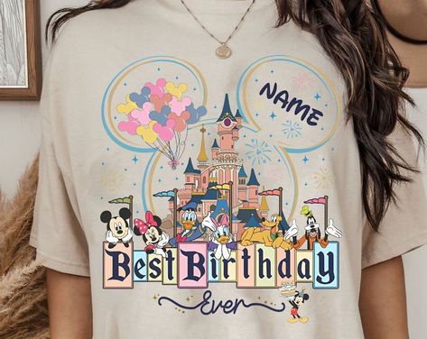 Peckshirt  Personalized Mickey And Friends Shirt, Best Birthday Ever T-shirt, Custom Disney Birthday Matching Tee, Disneyland Trip, WDW Magic Kingdom - Print In Your Way. One multipurpose item of clothing for the upper body is a shirt. It is a wardrobe must since it is available in a variety of designs, materials, and hues. A shirt usually features sleeves, a collar, and buttons along the front, although there are many variations to fit various events and tastes. Whether you're dressing for a fo Disney Birthday Shirt For Women, Birthday Magic, Disney Birthday Shirt, Birthday Personalized, Summer Graphic Tee, Disney Birthday, Disneyland Trip, Matching Tees, Mens Long Sleeve Tee