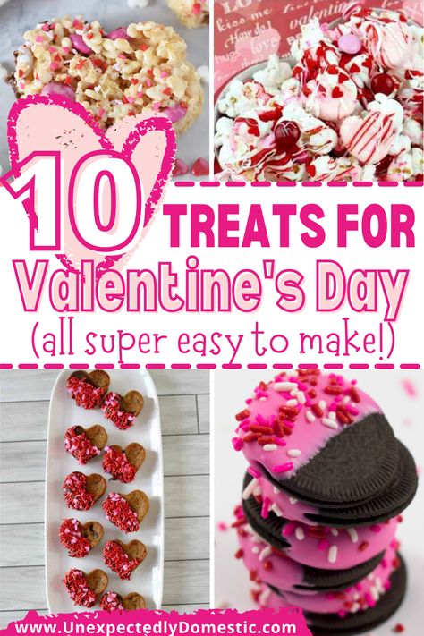 Easy Valentines Day Treats, Valentines Party Food, Bake Sale Treats, Valentines Recipes Desserts, Valentine's Day Treats, Diy Valentines Day, Valentines Snacks, Valentines Baking, Easy Valentines