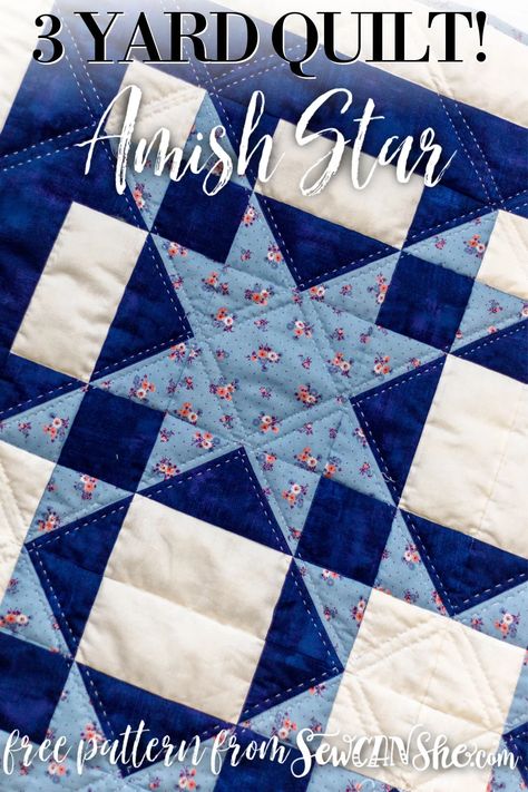 Sewcanshe Projects Free Pattern, Unusual Quilt Patterns, Free Queen Size Quilt Patterns, 4 Color Quilts, Free 3 Yard Quilt Patterns, Three Yard Quilts Free Pattern, Star Quilt Blocks Pattern Free, 5 Yard Quilt Patterns Free, 3 Yd Quilt Patterns Free