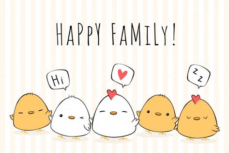 Cute hand drawing chicken family on yell... | Premium Vector #Freepik #vector #hand #family #cartoon #animal Simple Chicken Drawing, Cartoon Rooster, Chicken Vector, Chicken Drawing, Chicken Illustration, Cartoon Chicken, Cartoon Doodle, Simple Chicken, Happy Easter Card