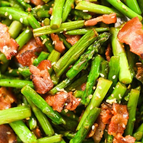 Asparagus Recipes Bacon, Roasted Asparagus With Bacon, Sauteed Asparagus With Bacon, Tender Asparagus, Sautéed Asparagus And Mushrooms, Asparagus Side Dish, Asparagus Dishes, Asparagus Bacon, Bacon Wrapped Asparagus