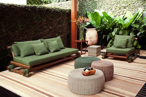 Foyer Seating, Sofa Area Externa, Indie Decor, Bamboo Sofa, Fairy Furniture, Bamboo Chair, Bamboo Furniture, Diy Outdoor Furniture, Outdoor Sectional Sofa