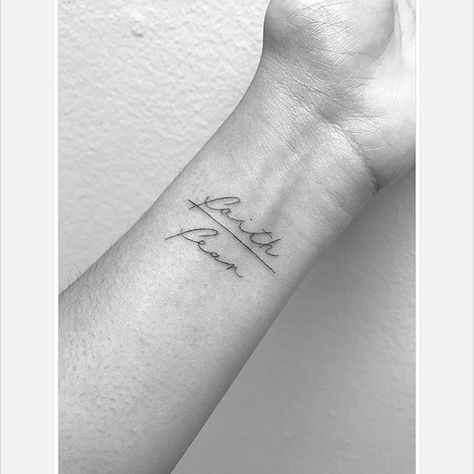 Faith over fear #tattoosofinstagram #winterstone #singleneedle #tattooedgirls #girlswithtattoos #faith #fear Faith Over Fear Tattoo, Fear Tattoo, Grace Tattoos, Bible Tattoos, Quotes Faith, Faith Tattoo, Wrist Tattoo, Subtle Tattoos, Little Tattoos