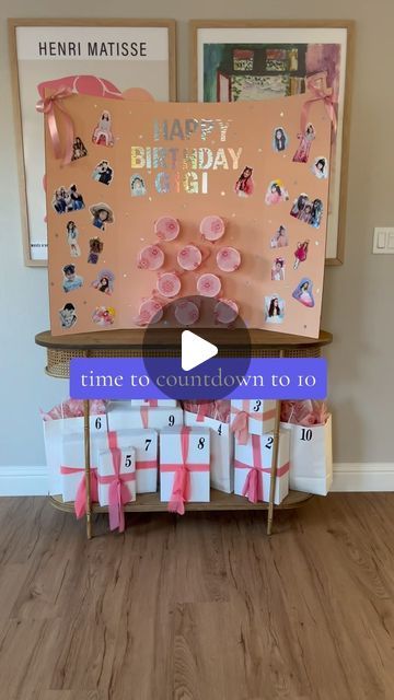 Stephanie Prosa on Instagram: "i’m so excited to surprise Gigi with this birthday countdown punchboard! she loved her advent calendar this year so much that I figured let’s do something similar for her big 1-0 🎉 can’t wait to countdown with her, and i can’t believe she’ll be 10 in 10 days!!! 💗✨" 13 Days Left Birthday Countdown, 10 Days Of Birthday Gifts, 10 Days To Go Countdown Birthday Ideas, Advent Birthday Calendar, Gift Countdown Ideas Birthday, 16 Days To Go Countdown Birthday, 13 Days Of Birthday Gifts, Birthday Countdown Surprise Ideas, 10 Day Birthday Countdown Gifts