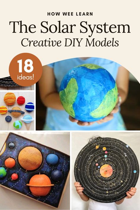 The Solar System: 18 Creative DIY Models 3rd Grade Solar System Projects Ideas, Cricut Solar System, Planet Science Project For Kids, Creative Solar System Project Ideas, Unique Solar System Project, Solar System Ideas School Projects, Model Of Solar System Projects, Planet Poster Project, 3d Solar System Project Ideas