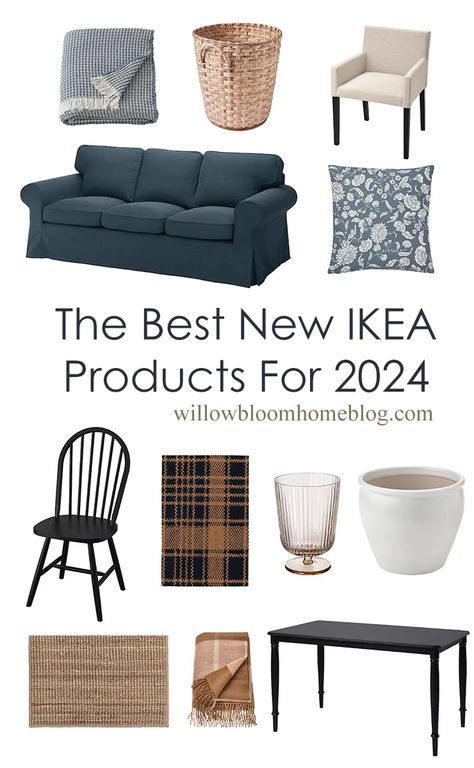 In today’s post, The Best New IKEA Products of 2024, I’m sharing 40 of my personal favourites. These products are beautiful, affordably priced, and will make your home more functional. I'm sharing all my new IKEA favourites including furniture, rugs, artwork, textiles, and accessories.  #bestnewikea #bestofikea #bestofikea2024 #bestikea2024 #newikeacatalogue #ikeacatalogue #ikeacatalogue2024 #ikeafinds #favouriteikea #ikeahacks #ikea Modern Traditional Dining Room, Ikea Throws, Ikea Dining Room, Ikea Rug, Ikea Products, Ikea Finds, Ikea Catalog, Ikea Decor, Farmhouse Inspiration