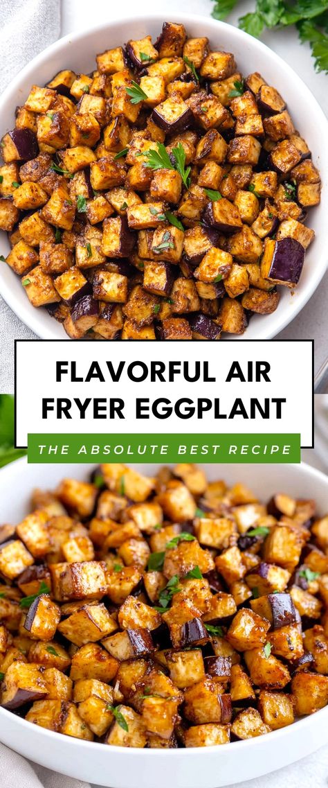 Image for Flavorful Air Fryer Eggplant Eggplant Chips Air Fryer, Health Air Fryer Recipes, Gourmia Air Fryer Oven Recipes, Eggplant Air Fryer Recipes, Air Fryer Eggplant Recipes, Eggplant Side Dish Recipes, Eggplant In Oven, Air Fryer Low Carb Recipes, Eggplant Air Fryer