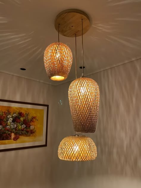 Bamboo Pendant Lampbamboo Pendant Lightbamboo Lamp - Etsy Vietnam Tropical Lamp, Pendulum Lights, Retro Ceiling Lights, Bamboo Chandelier, Bamboo Ceiling, Zen House, Bamboo Lantern, Bamboo Light, Bamboo Lamp