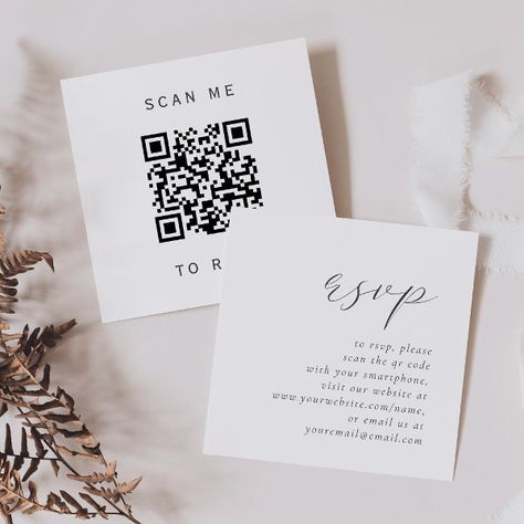 Simple Elegant Gray Script Wedding QR Code RSVP Enclosure Card Online Rsvp Wedding Card Invitation Ideas, Qr Rsvp Card, Online Rsvp Wedding Card, Qr Code Wedding Invitations, Wedding Invitations Qr Code, Wedding Website Inspiration, Wedding Rsvp Website, Wedding Rsvps, Rsvp Qr Code