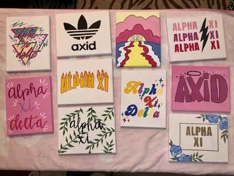 Axid Canvas Alpha Xi, Alpha Xi Delta Graphics, Alpha Xi Delta Canvas, Sorority Canvas, Sorority Big Little, Alpha Xi Delta, Alpha Xi, Personal Aesthetic, Big Little