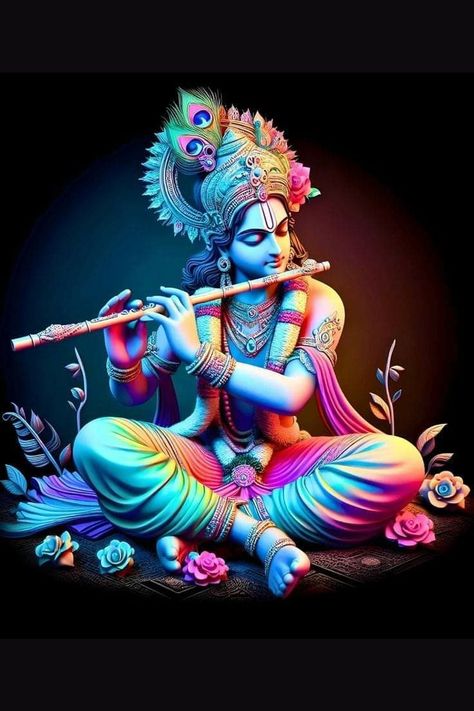 Lord Krishna Playing Flute, Krishna Playing Flute, Little Kanha Ji Images, Krishna And Radha, Krishna Photography, Happy Krishna, Playing Flute, Abstract Art Images, Pictures Of Shiva