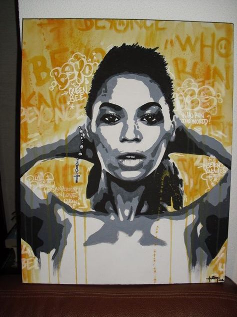 CANVAS BEYONCE Beyoncé Painting, Beyonce Painting, Simple Rug, Rug Designs, Portrait Sketches, Ap Art, Painting Canvas, Whimsical Art, Urban Art