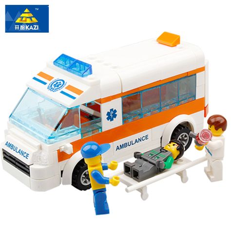 KAZI Building Blocks 199+ pcs City Ambulance Building Blocks DIY bricks Rescue Cente Model Blocks  Educational Toys For Children Diy Toys For Kids, Baby Playroom, Diy Educational Toys, Building Blocks Diy, Model Building Kits, Rescue Team, Lego Design, Toys For Children, Educational Toys For Kids