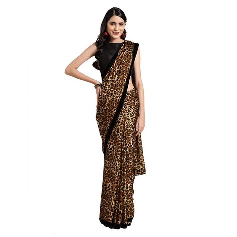 Indian Top Deal on Twitter: "*Womanista Crepe with Blouse Piece Saree (FSP770_Brown & Musatrd_OneSize)* ~mrp - 2699~ price - 759 LINK - https://t.co/ky3B2YrqYV MORE - https://t.co/PwQNnyKuvT https://t.co/2EI4lbJkvf" / Twitter Shiny Saree, Animal Print Saree, Saree Designer Blouse, Soft Saree, Black Velvet Blouse, Net Sarees, Embroidery Sarees, Jacquard Blouse, Leopard Print Maxi Dress