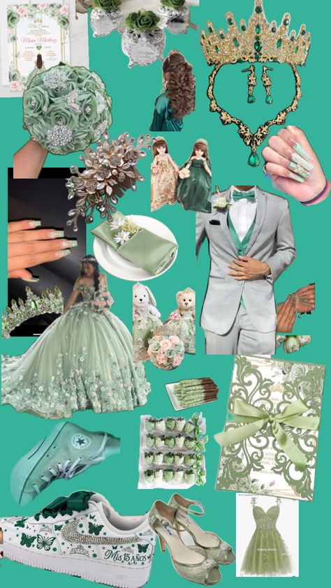 Quinceanera Themes Dresses, Quinceanera Planning, Baby Green, Pretty Quinceanera Dresses, Quinceanera Themes, Baby Birthday Cakes, 15th Birthday, Quince Dresses, Magical Forest