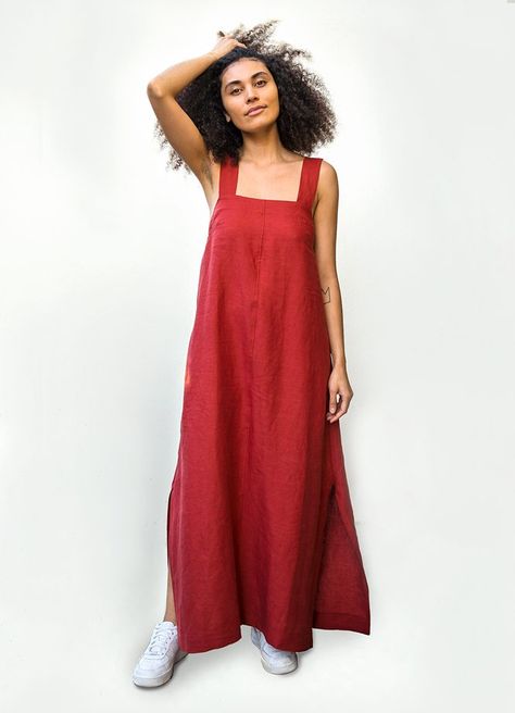 Wide-Strap Maxi Dress FREE Sewing Pattern - Sewing 4 Free Summer Sewing Patterns, Linen Dress Pattern, Sewing Patterns Free Women, Summer Dress Patterns, Summer Sewing, Dress Patterns Free, Make Your Own Clothes, Dress Tutorials, Maxi Dress Pattern