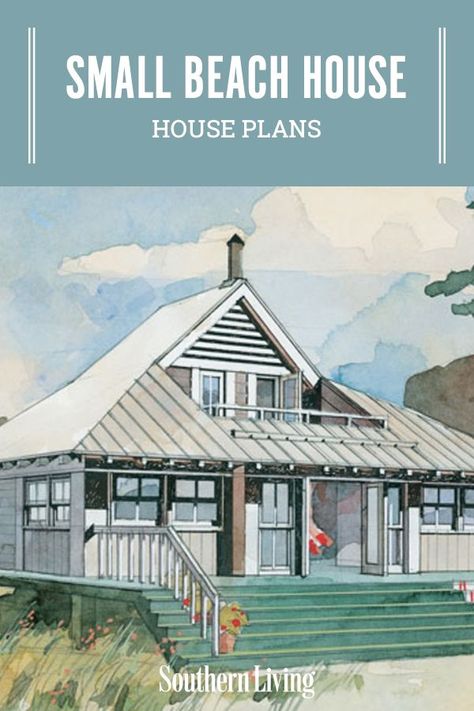 If you've ever dreamed of building a little cottage by the sea, you've got to see these charming beach house plans, all less than 1,200 square feet. #southernlivinghouseplans #architecture #houseplans #homedesign #smallhomes #southernliving Beach House Bungalow Floor Plans, Beach House House Plans, 2 Bedroom Beach House Plans, Beach Shack Floor Plans, Beach Cabin Plans, Beach Bungalow Floor Plans, Beach House Design Floor Plans, Beach Cottage Plans, Small Beach House Floor Plans