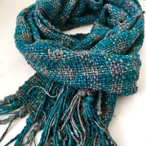 Free Pattern Friday: Ocean Storm Tweed Scarf Easy Weaving, Rigid Heddle Weaving Projects, Rigid Heddle Weaving Patterns, Weaving Scarfs, Weaving Patterns Design, Tweed Scarf, Ocean Storm, Saori Weaving, Rigid Heddle Loom