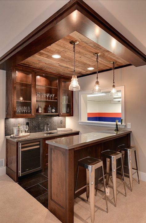 Rustic Meets Modern Home Bar Designs Kitchen Cost, Bar Mini, Basement Bar Designs, Home Bar Design, Basement Kitchen, Small Basements, Home Bar Designs, Mini Bars, Basement Bedrooms