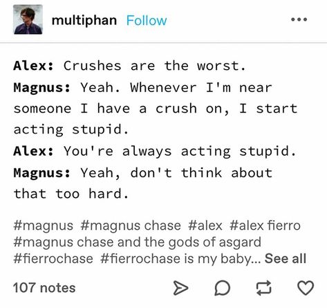 Magnus And Alex Headcanon, Magnus Chase And Alex Fierro Headcannons, Fierrochase Headcanon, Magnus Chase Books, Alex Fierro, Percy Jackson Head Canon, Percy Jackson Quotes, Percy Jackson Characters, Magnus Chase