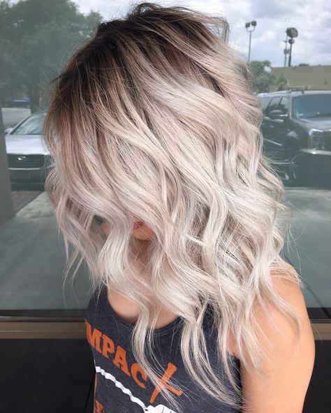 5,154 Likes, 186 Comments - Brittany Banda 🐼 (@texasbalayage) on Instagram: “•ICED• Before, during, after, SWIPE ⬅️🎥🎥💎💎Cool, light blonde. Client came in previously lightened…” Shadow Root, Light Hair Color, Blonde Hair With Highlights, Brown Blonde Hair, Light Blonde, Hair Envy, Light Hair, Blonde Balayage, Hair Stuff