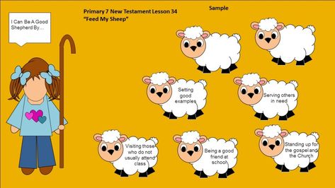 Lesson 34 Feed My Sheep Religion Activities, Beyblade Birthday, Feed My Sheep, Primary Chorister, Bible Teaching, Sabbath School, Fhe Lessons, Sheep Crafts, Primary Ideas