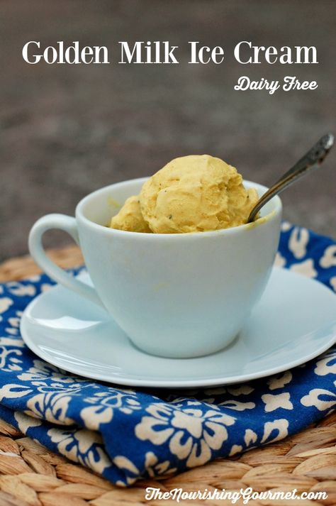 Desserts Golden Milk Ice Cream, Milk Ice Cream, Dairy Free Ice Cream, Golden Milk, Ice Cream Maker, Milk Recipes, Summer Treats, Paleo Dessert, Cream Cake