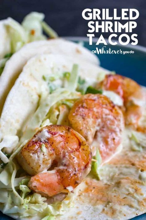 Traeger Traeger Grilled Shrimp Tacos | Easy Dinner Recipe for your wood-pellet grill Shrimp For Tacos, Grilled Shrimp Tacos Recipe, Wood Pellet Grill Recipes, Smoked Shrimp, Grilled Shrimp Tacos, Shrimp Tacos Easy, Tacos Easy, Plating Food, Presentation Food