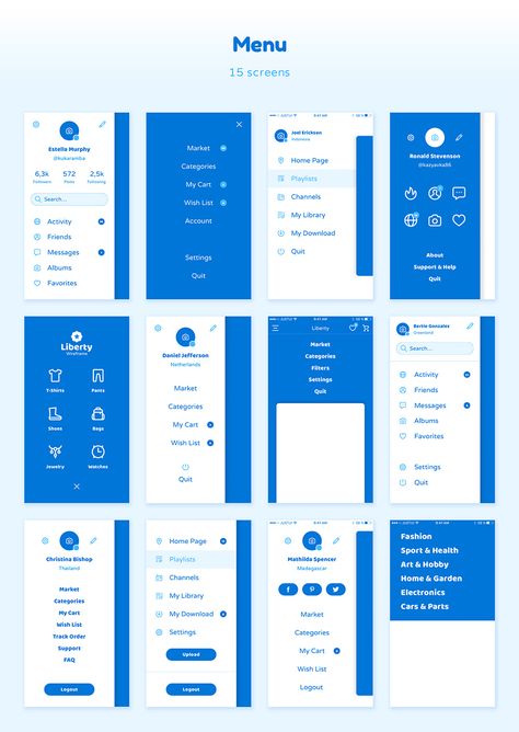 Menu. Liberty Wireframe Kit a simple tool for drawing your mobile apps. You can drawing mobile apps at top speed by dragging and dropping custom elements. Liberty Wireframe Kit includes 125 screens and wide range of elements to work. All elements are fully customizable and easy editable, designed for Photoshop & Sketch. Drop Down Menu Ui, Mobile Wireframe, Can Drawing, Elements Symbols, Application Ui Design, Desain Ux, Ui Design Mobile, Ui Ux 디자인, App Design Layout